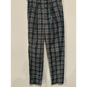 Free People Womens Size 2 Potato Sack Plaid High Rise Loose Fit Pants Multicolor